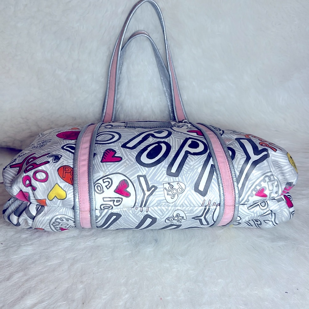 Coach Poppy Graffiti Glam Hearts Tote/Shoulder Bag - Picture 7 of 16